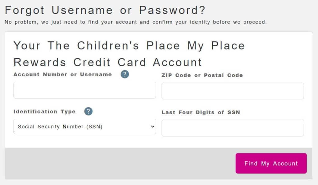 Athleta credit card forgot password